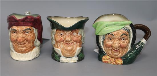 Three Royal Doulton Souvenir from Bentalls small character jugs.